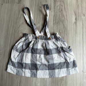 Zara Plaid Suspender Skirt Holiday